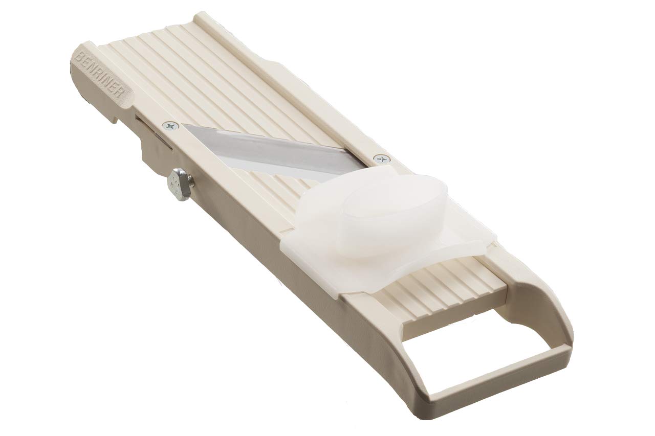 Benriner No. 64 ivory Japanese mandolin for precise vegetable slicing