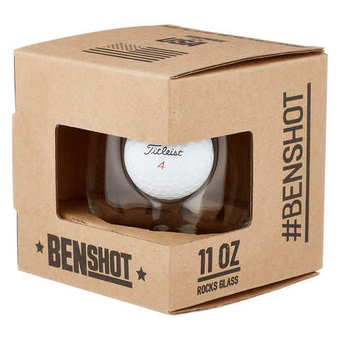 BenShot 11oz rocks glass designed for a generous whiskey pour