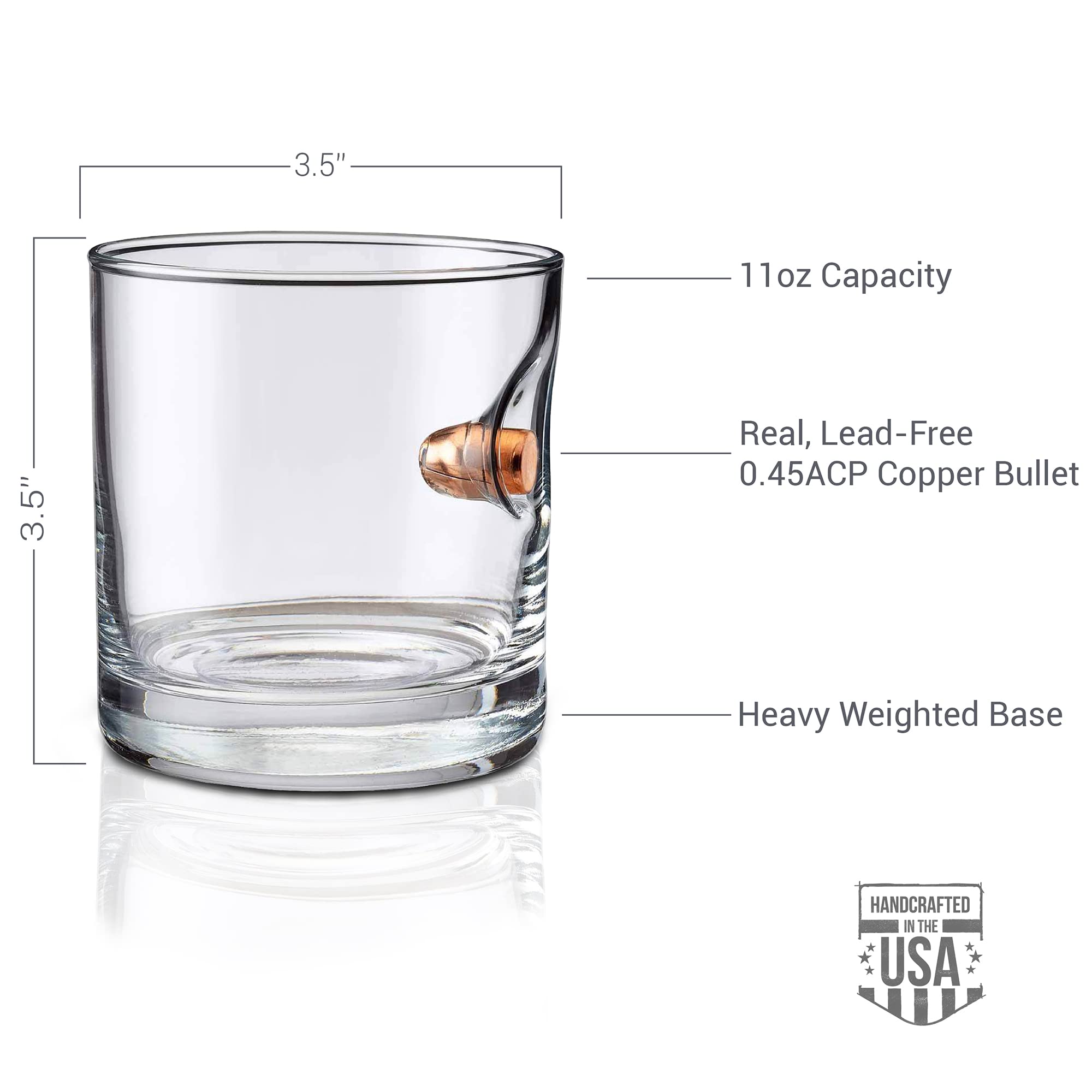 BenShot 11oz rocks glass ready for a precise pour and sip