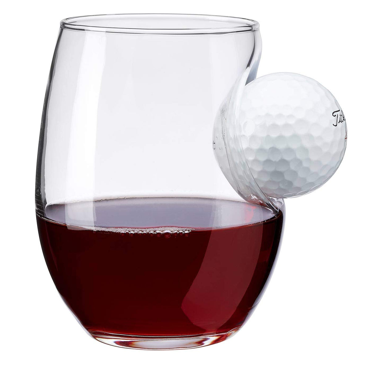 BenShot golf ball wine glass 15oz with embedded ball for a striking dinner-table moment