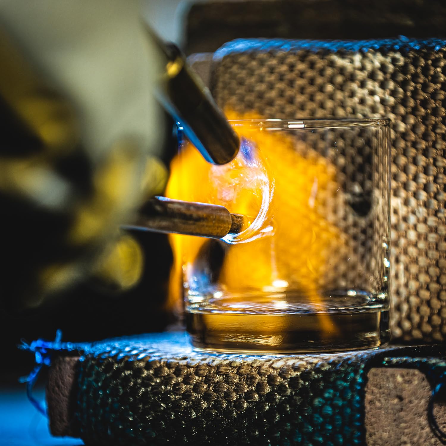 BenShot Merica Rocks Glass handmade in the USA, showcasing artisanal craftsmanship for discerning drinkers.