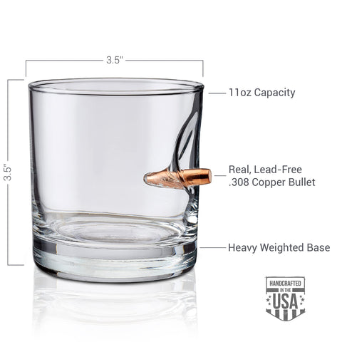 Handmade BenShot glass from Wisconsin, crafted in the USA.