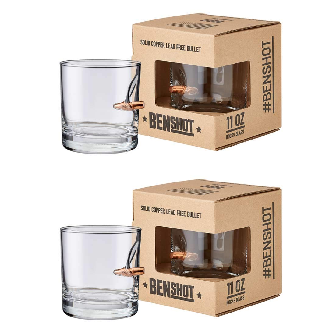 BenShot rocks glass with real .308 bullet, a bold conversation starter.