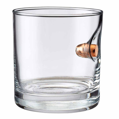 BenShot rocks glass close-up showing real 0.45 ACP bullet for a striking look