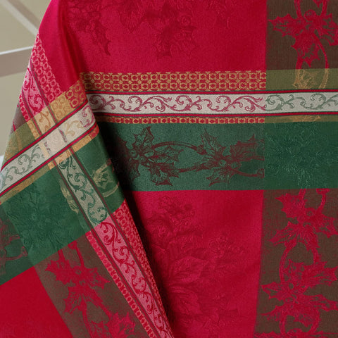 Benson Mills engineered jacquard tablecloth with durable, elegant texture for holiday tables.