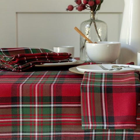 Benson Mills holiday plaid napkins enhance winter dinner gatherings