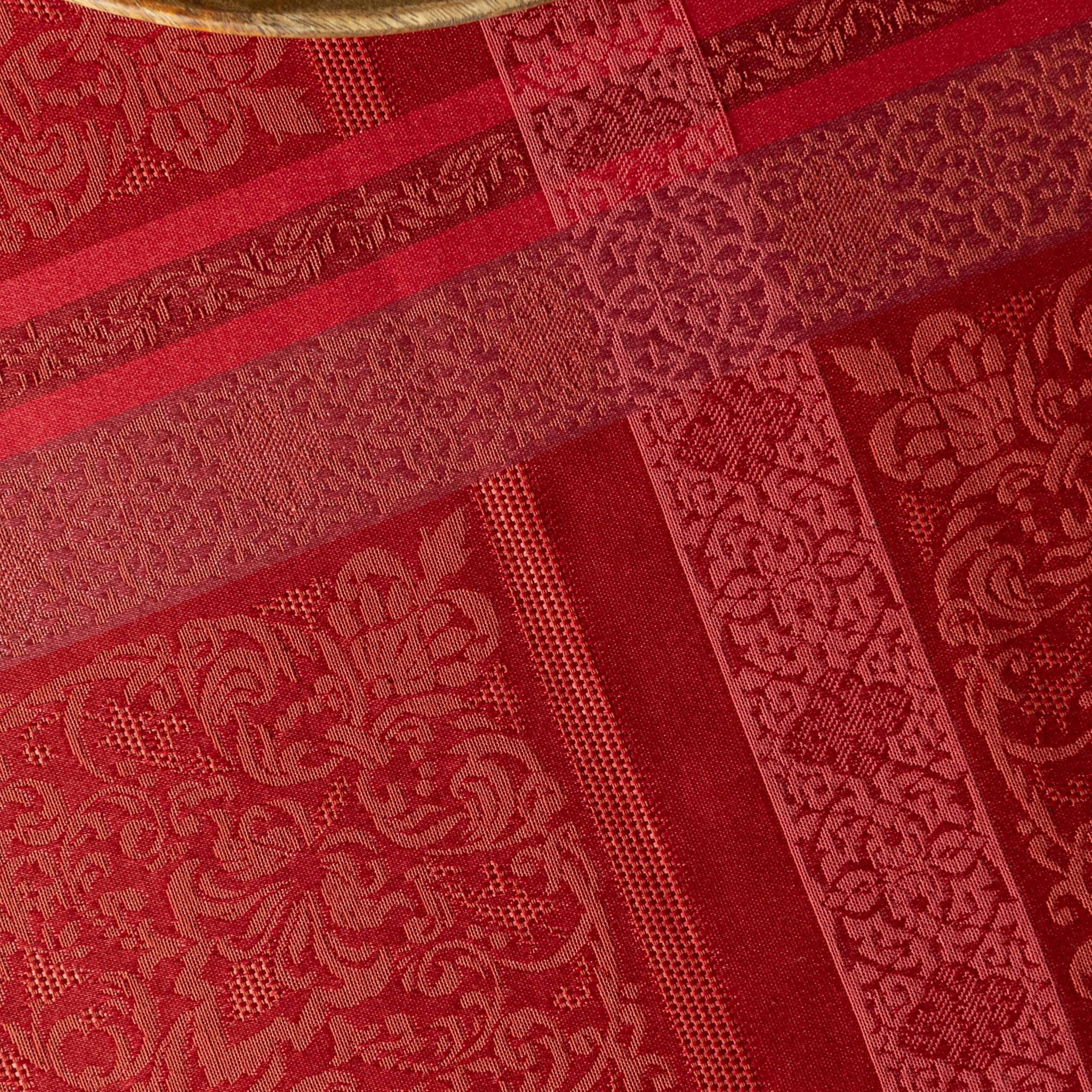 Benson Mills Ravenna 70-inch round tablecloth on a spacious table.