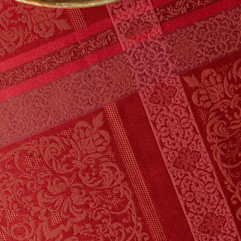 Benson Mills Ravenna 70-inch round tablecloth on a spacious table.