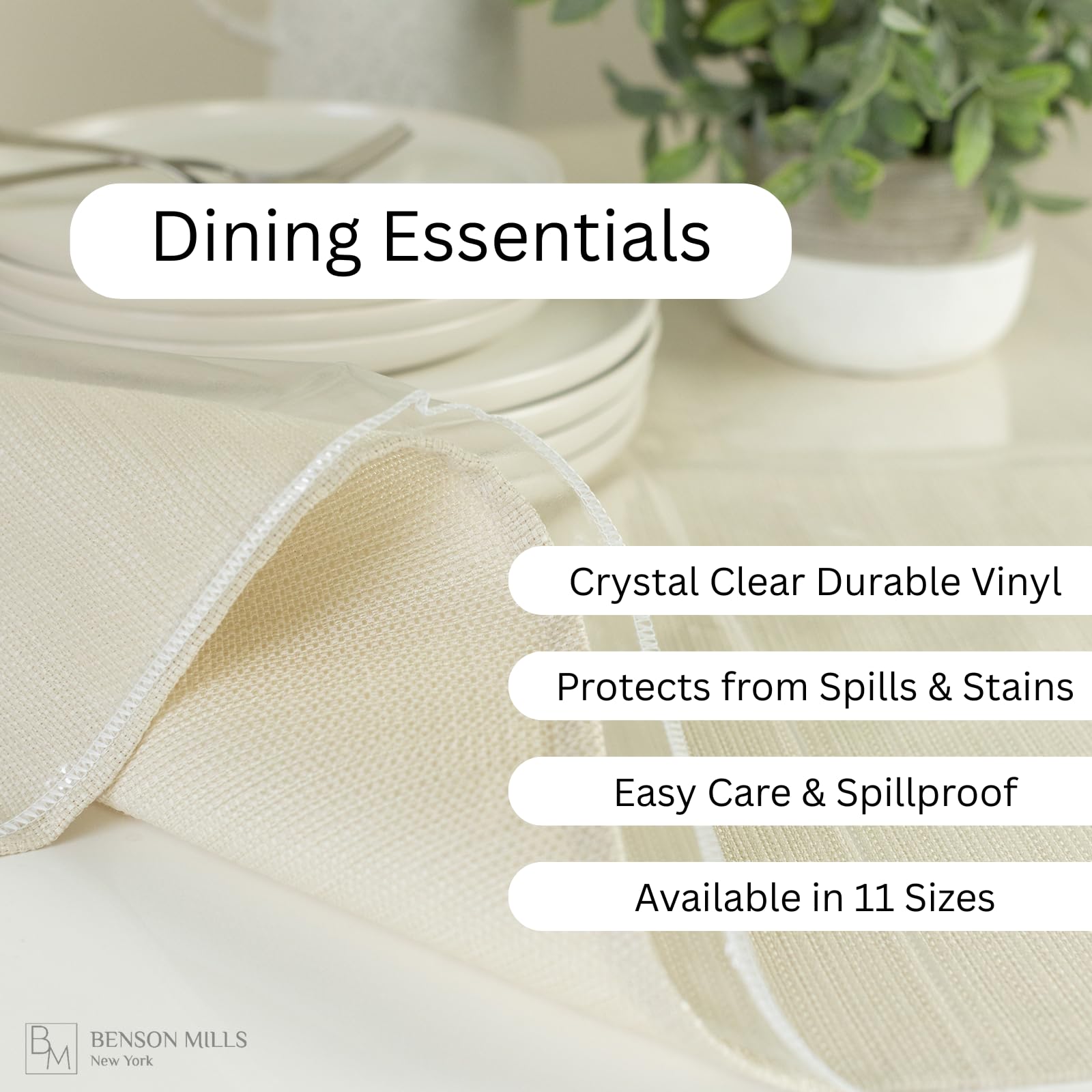 Benson Mills waterproof tablecloth protector for outdoor use keeps furniture clean