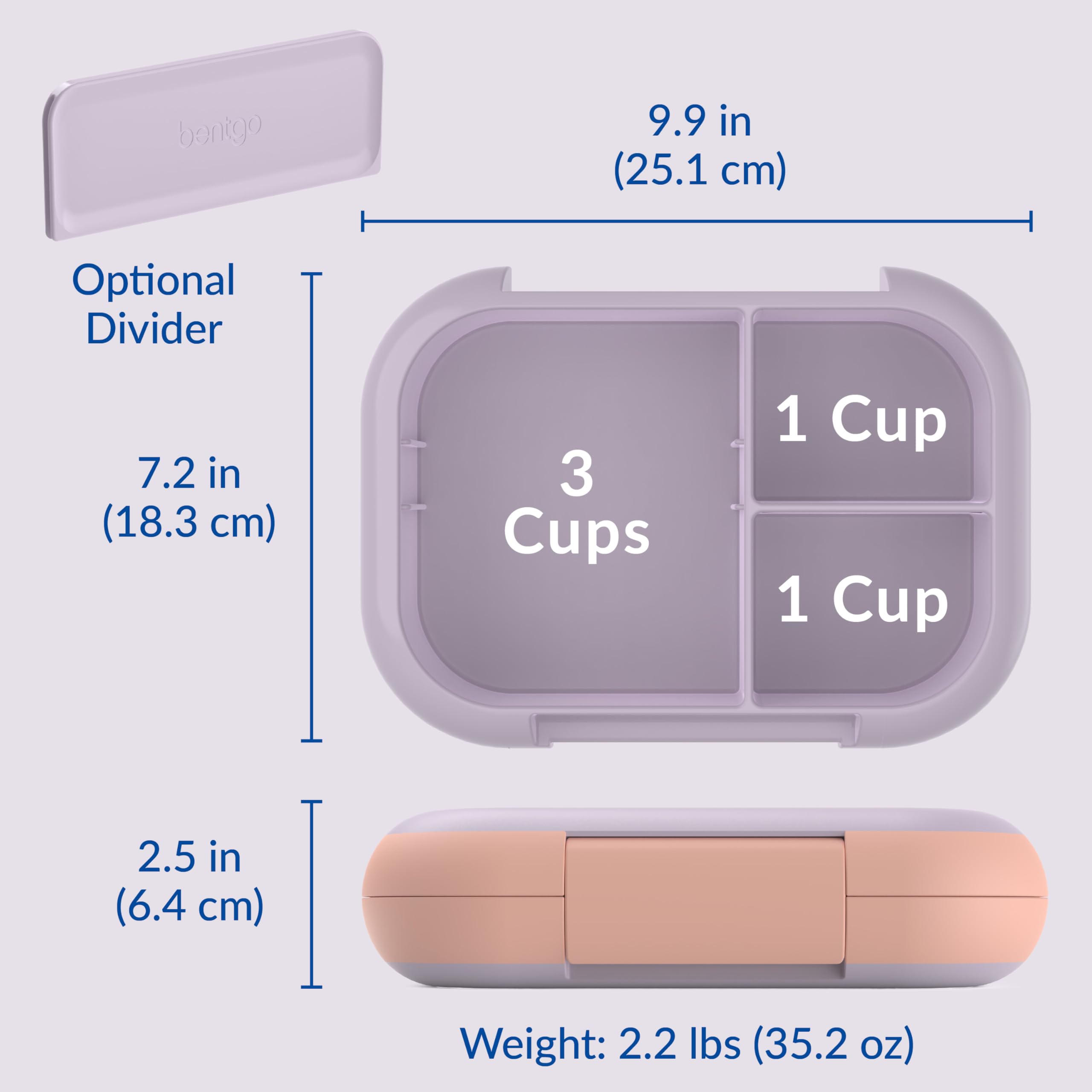 Bentgo Chill Max Lavender Peach Blossom color on lid adds style.