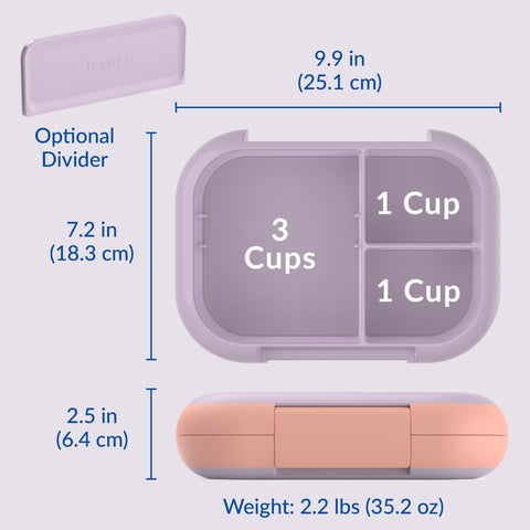 Bentgo Chill Max Lavender Peach Blossom color on lid adds style.