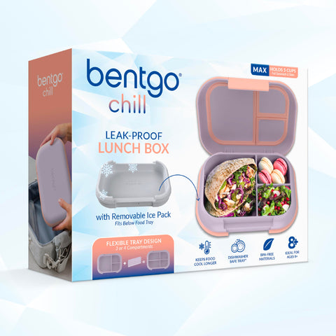 Bentgo Chill Max packaging shows included ice pack and divider.