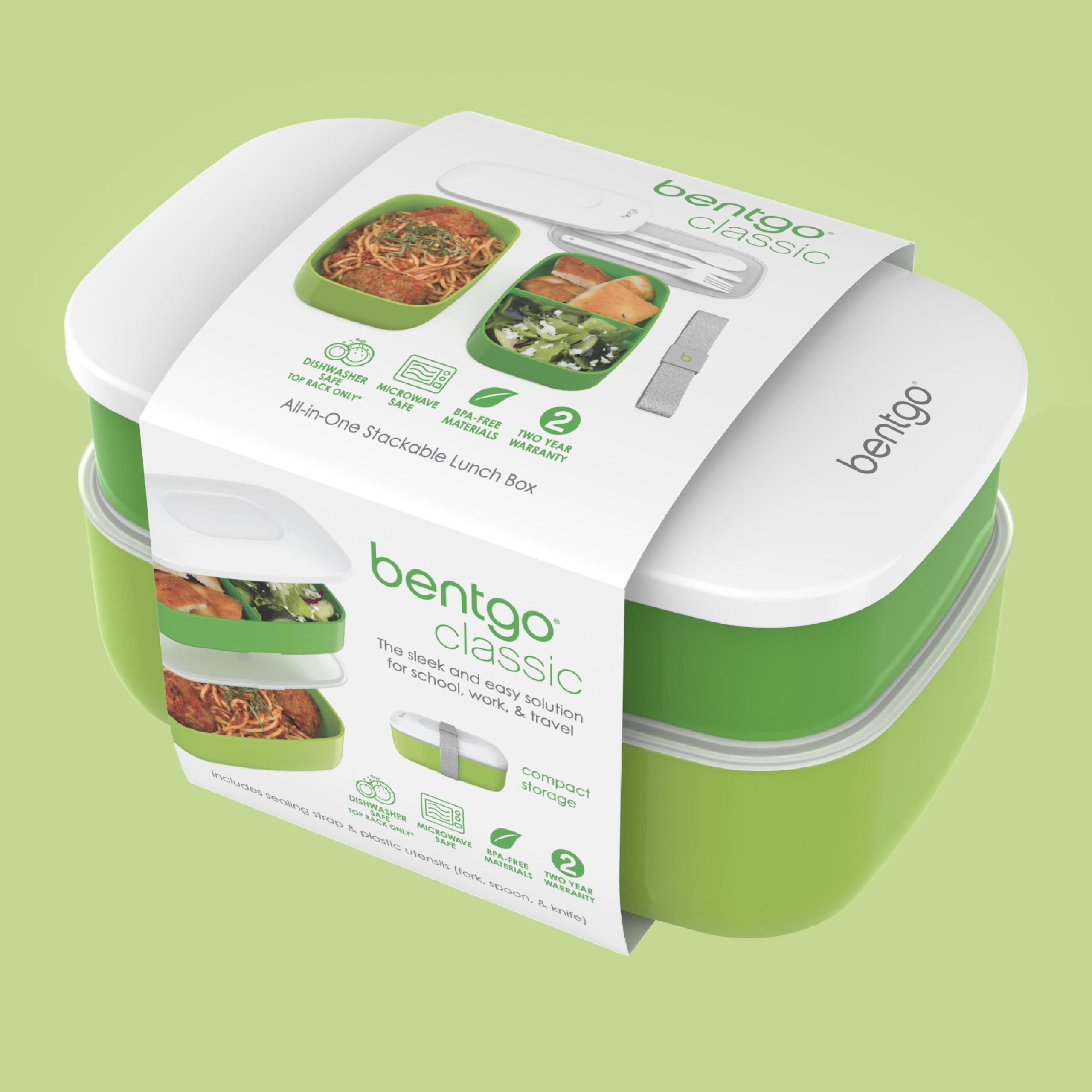 Bentgo Classic dishwasher-safe containers streamline cleaning after meals.