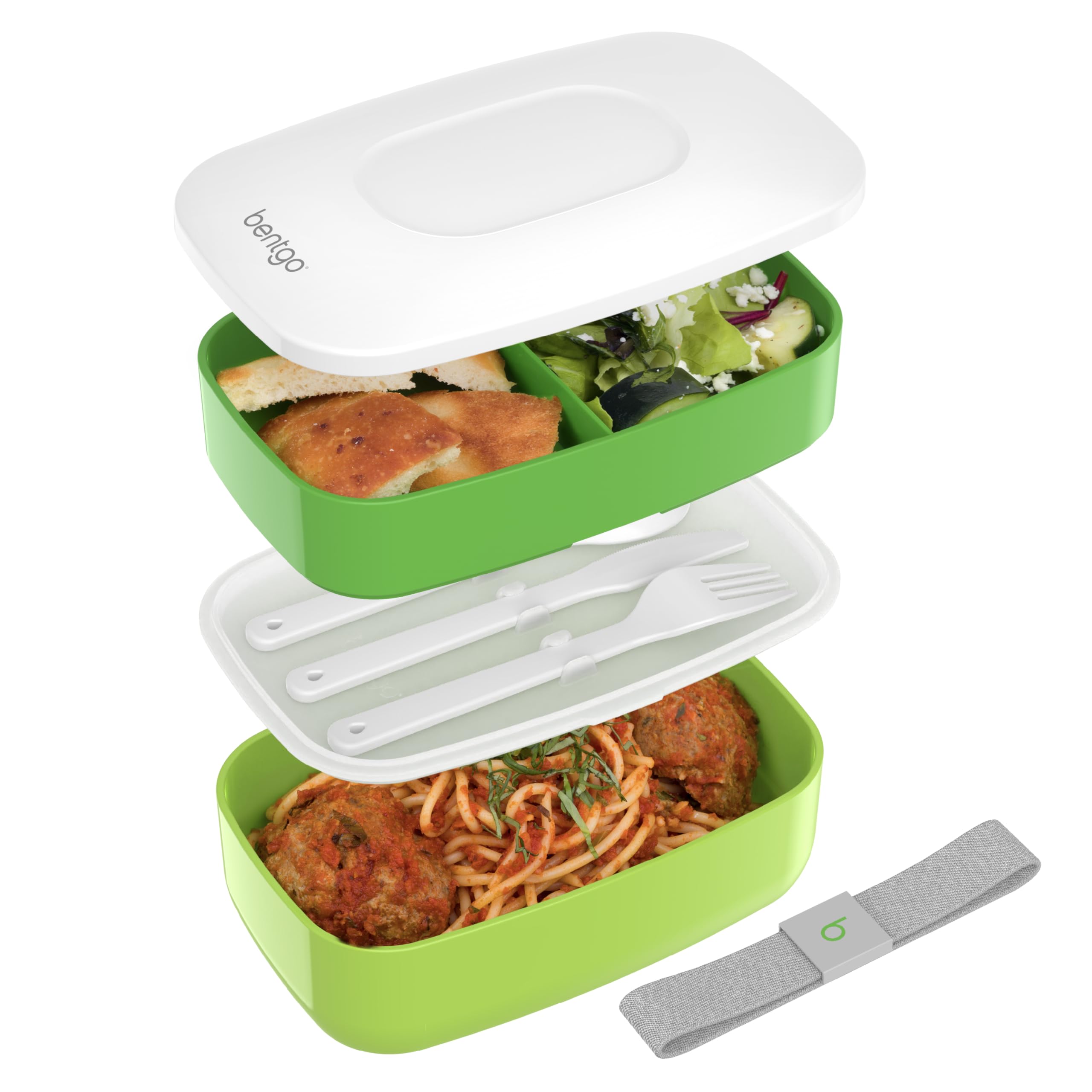 Bentgo Classic green 3-compartment lunch box for organized meals on the go.