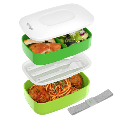 Bentgo Classic green 3-compartment lunch box for organized meals on the go.