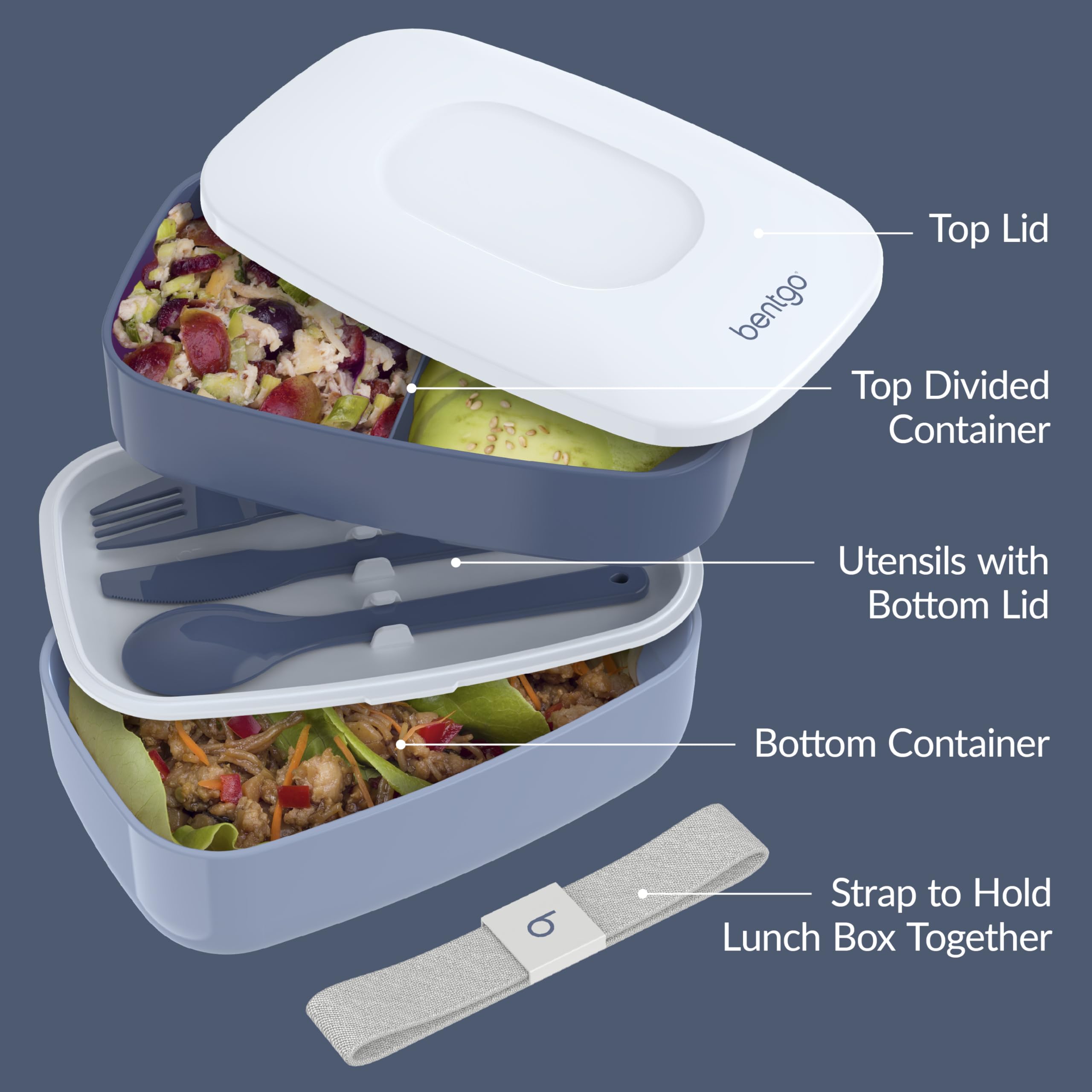 Bentgo Classic microwave-safe main containers for quick reheating.