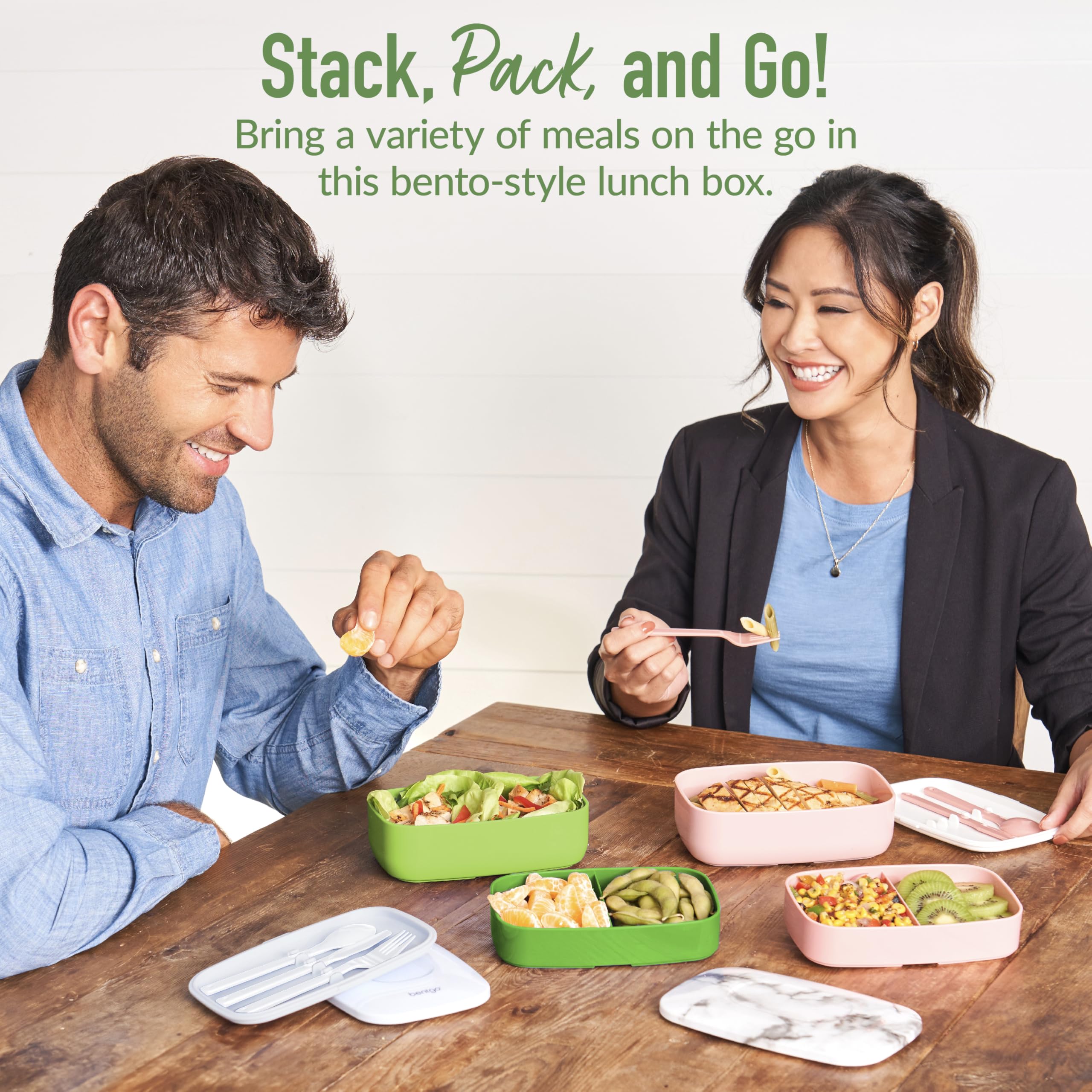 Bentgo Classic nesting design saves space in bags and kitchens.
