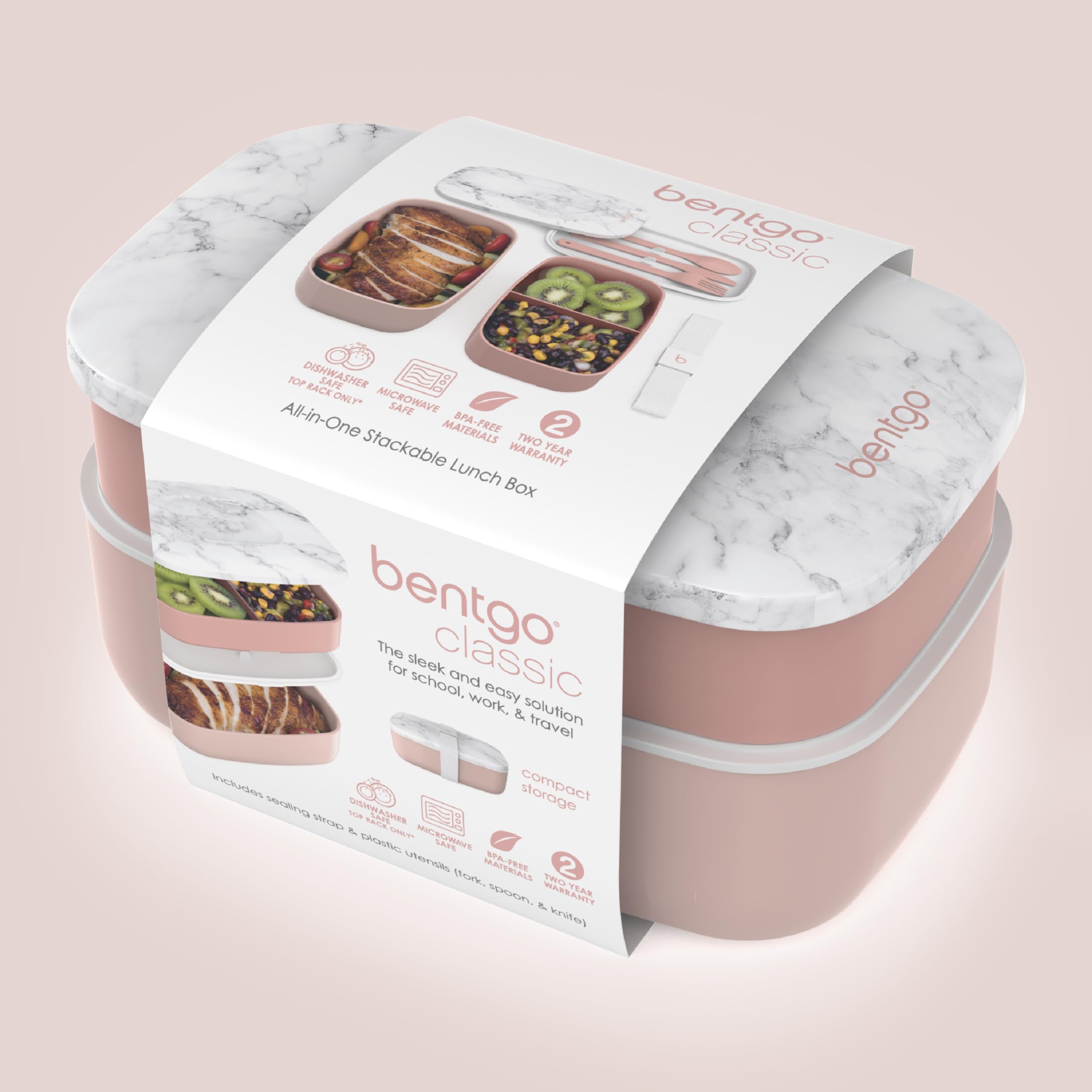 Bentgo Classic blush-marble design suitable for work and travel
