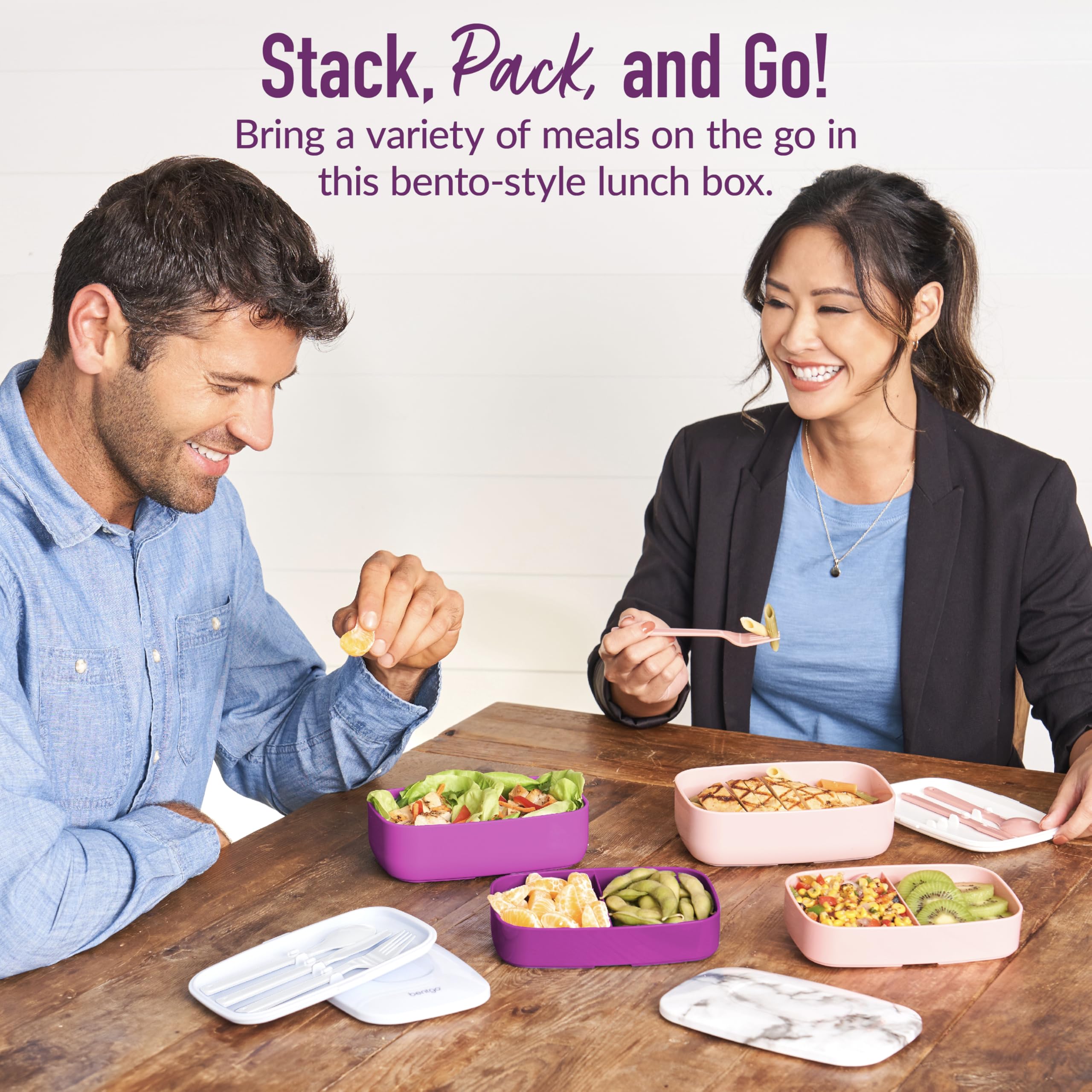 Bentgo Classic Purple bento dishwasher-safe main containers for easy cleaning