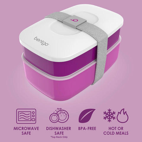 Bentgo Classic Purple bento microwave-safe main containers for reheating meals