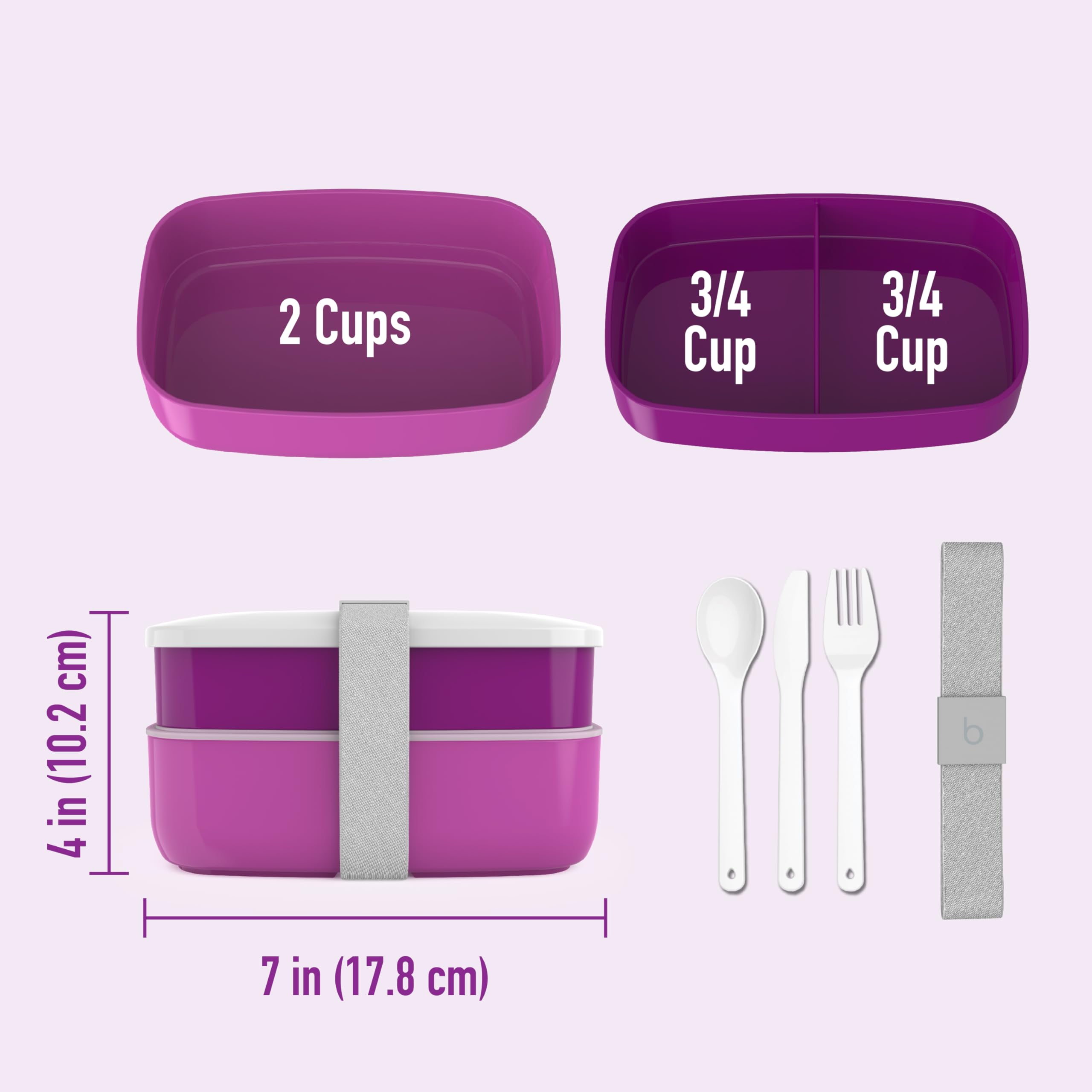 Bentgo Classic Purple bento sealed strap for secure on-the-go transport