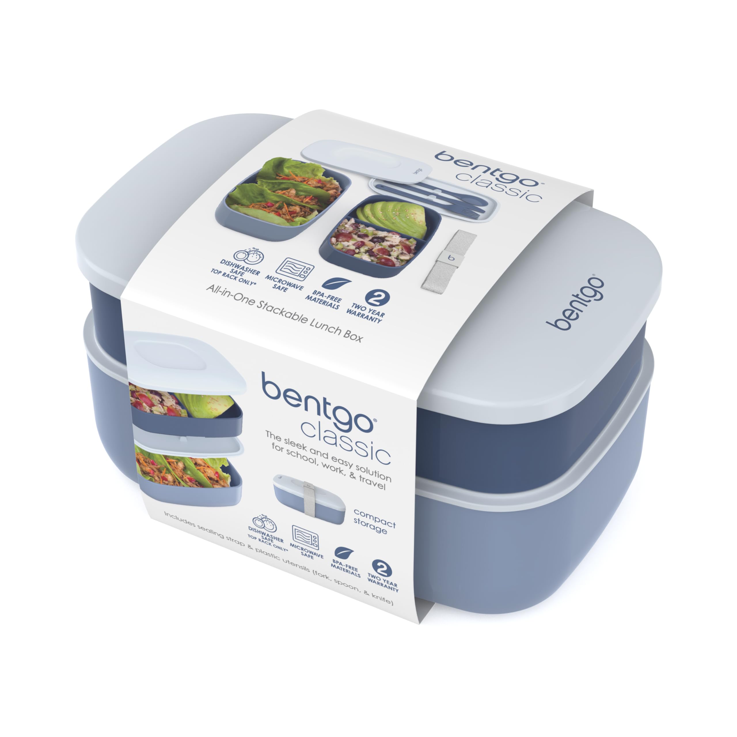 Bentgo Classic sealing strap keeps contents secure during transport.