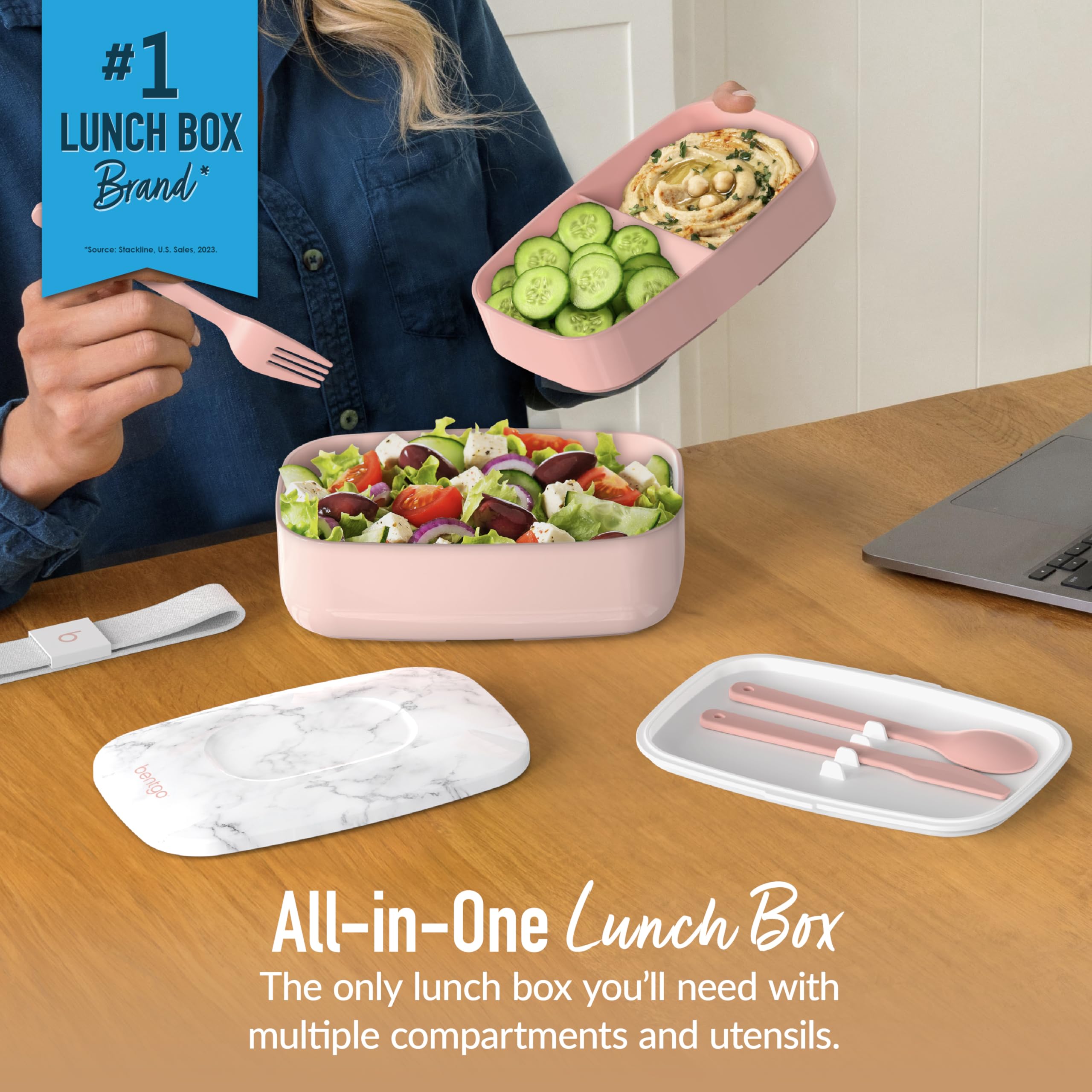 Bentgo Classic top-nesting-compartment showing compact storage design