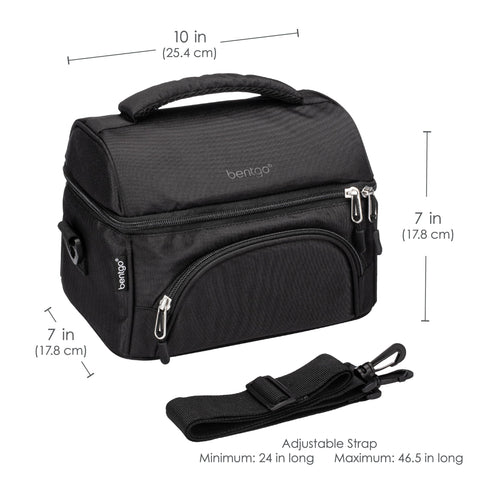 Bentgo Deluxe Lunch Bag adjustable strap and padded handle for comfortable carrying.