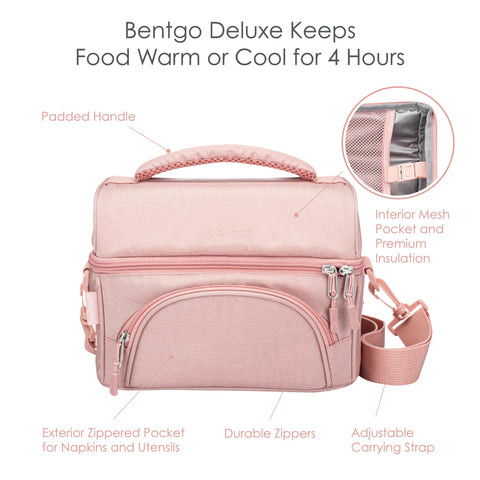 Bentgo Deluxe Lunch Bag adjustable shoulder strap offers versatile, comfortable carrying
