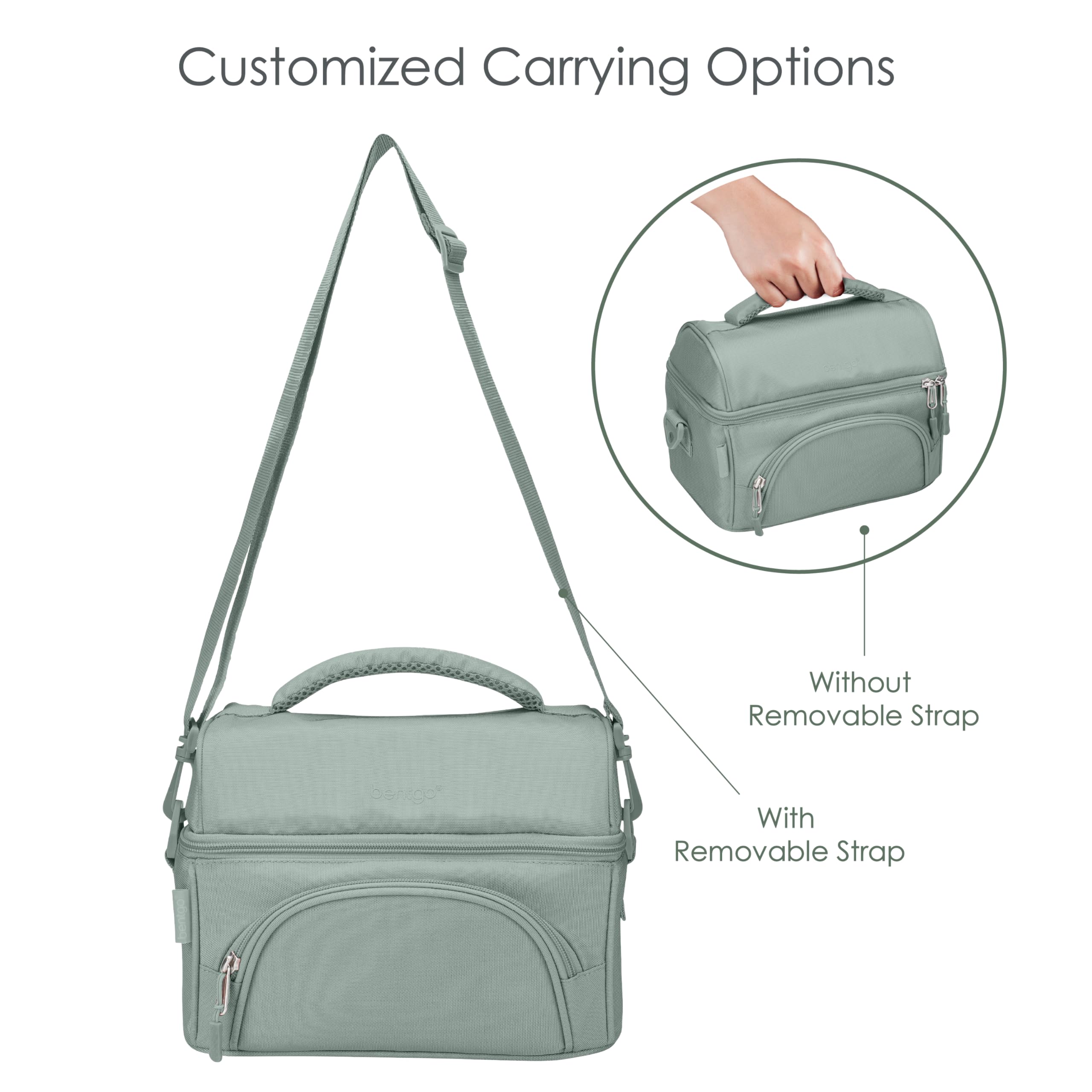 Bentgo Deluxe lunch bag padded handle for comfortable hand carrying