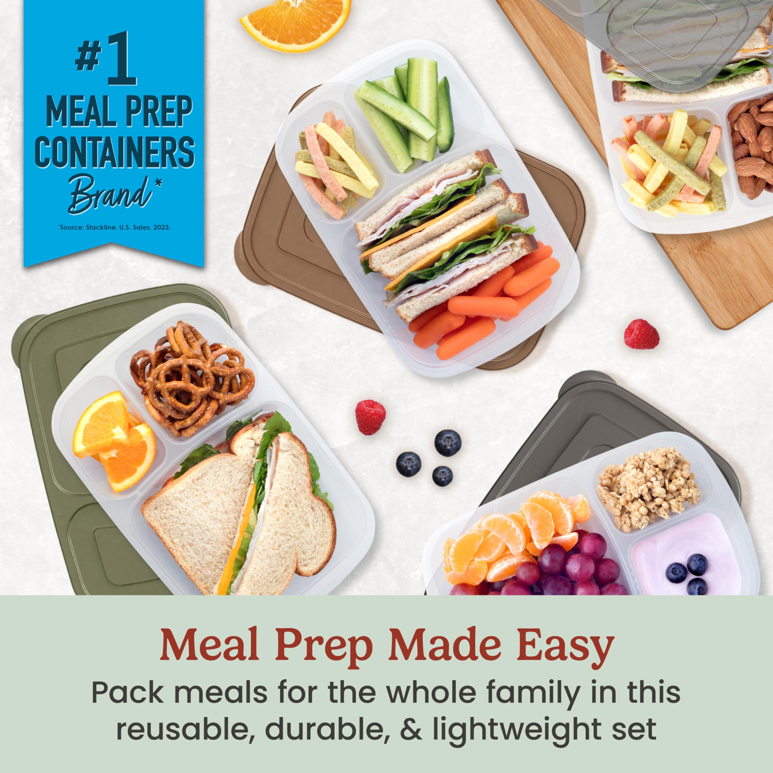 Bentgo Easyboxes with 3-compartment trays help portion control at meals.