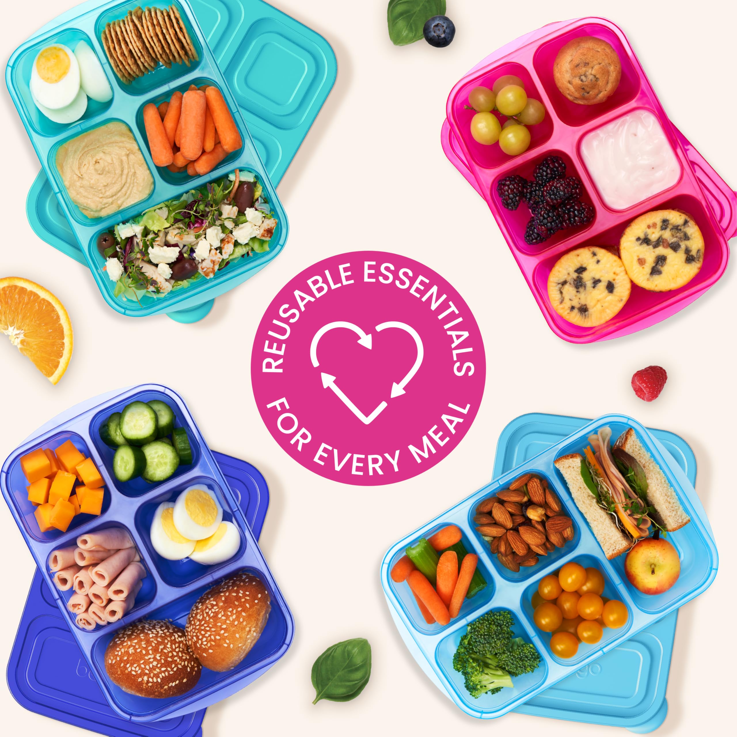 Bentgo Easyboxes 4 trays 4 lids keep meals organized.