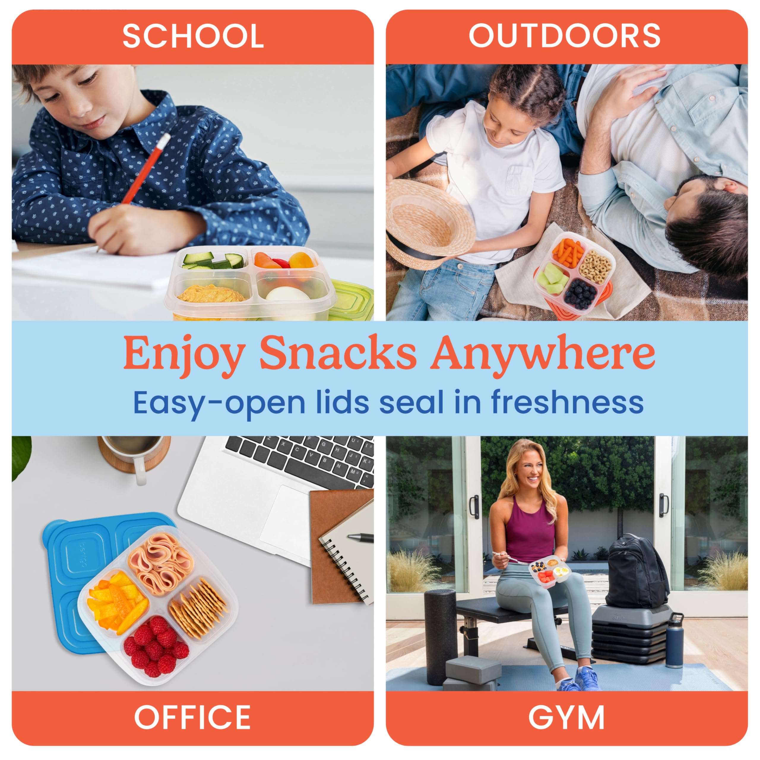 Bentgo Easyboxes freezer-safe containers preserve meals for later.