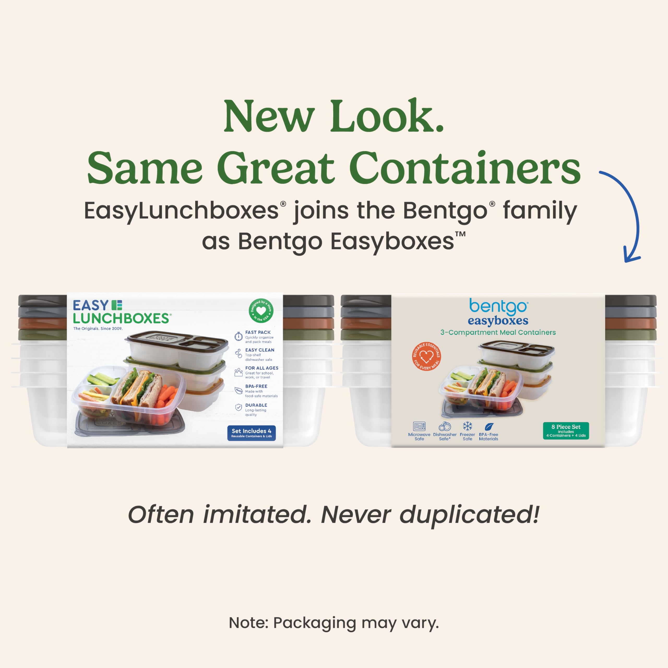 Bentgo Easyboxes microwave-safe containers for quick reheating of lunches.