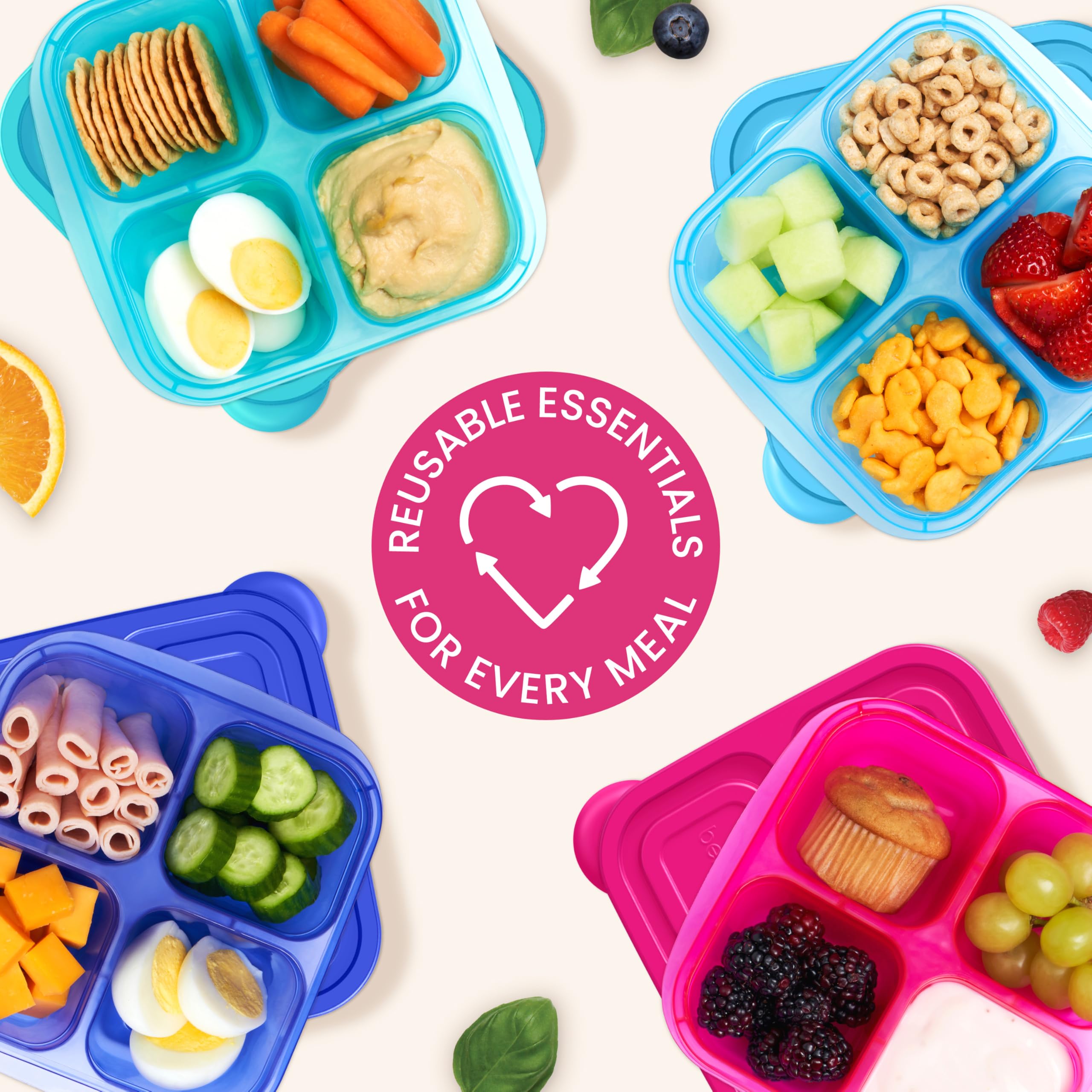 Nestable Bentgo Easyboxes stack neatly for compact storage