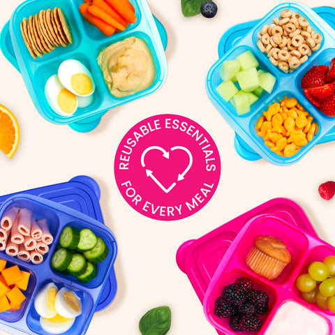 Nestable Bentgo Easyboxes stack neatly for compact storage