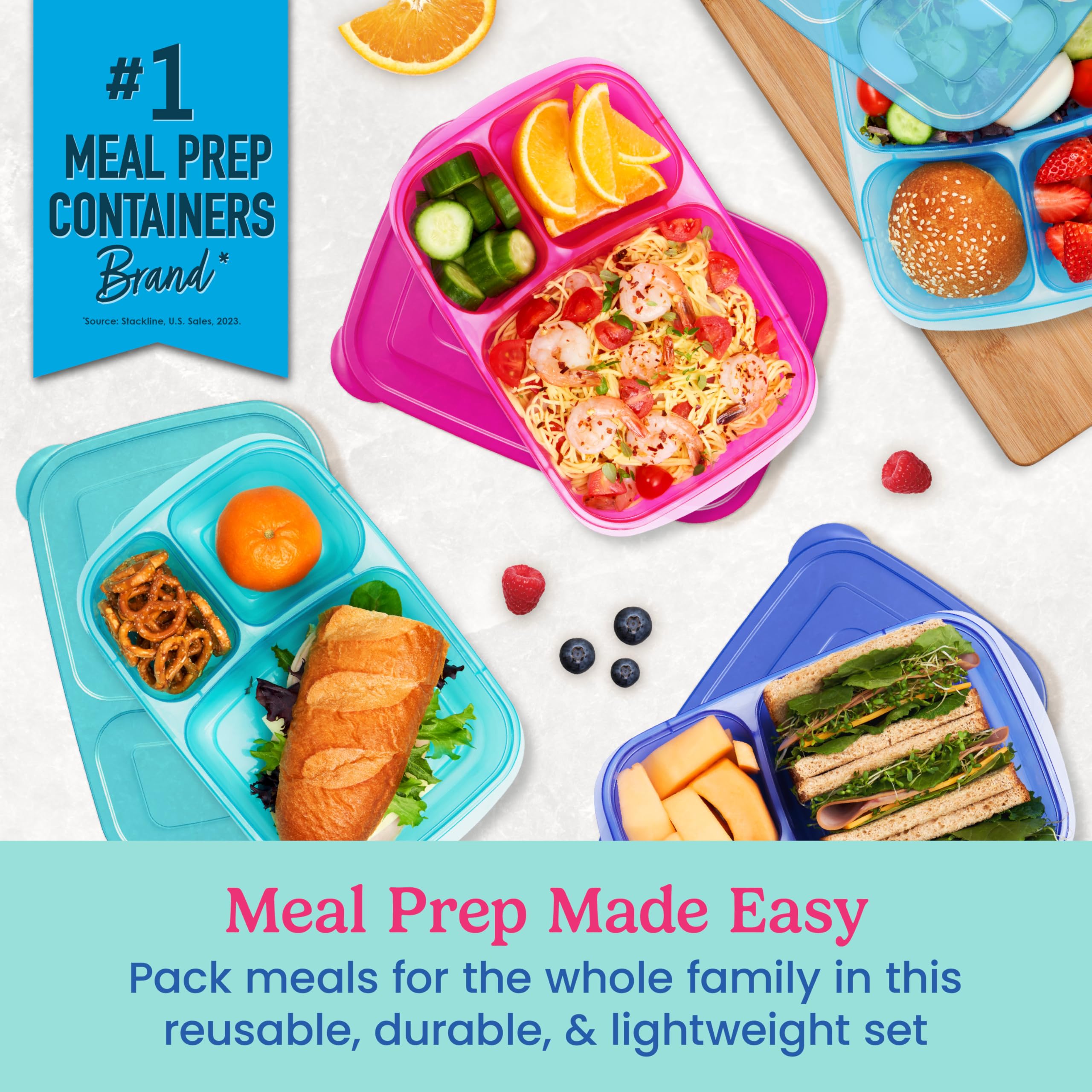 Bentgo Easyboxes three-compartment trays ideal for varied portions