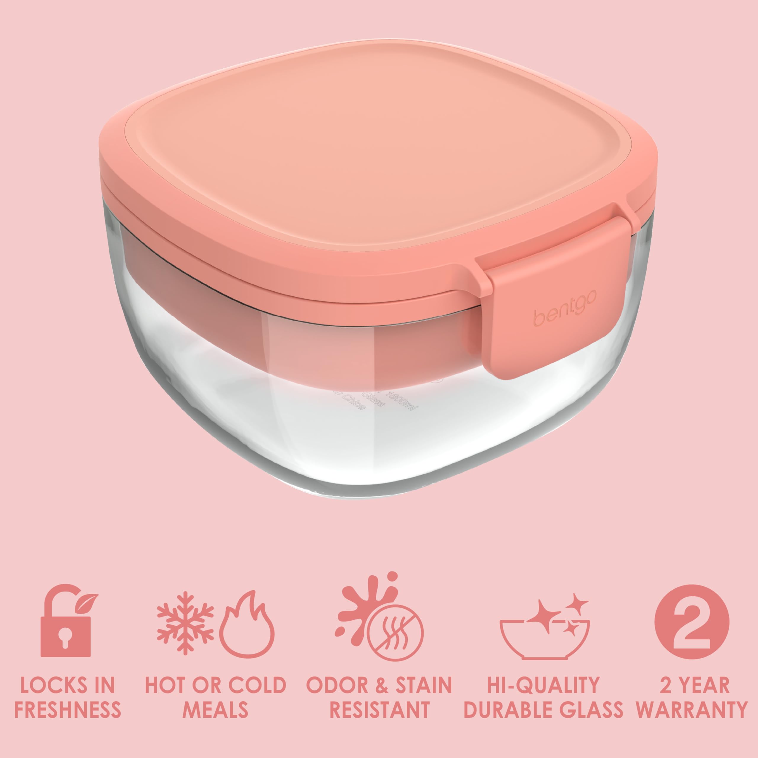 Bentgo Glass four-compartment tray separates toppings for customizable meals