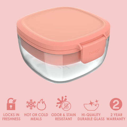 Bentgo Glass four-compartment tray separates toppings for customizable meals