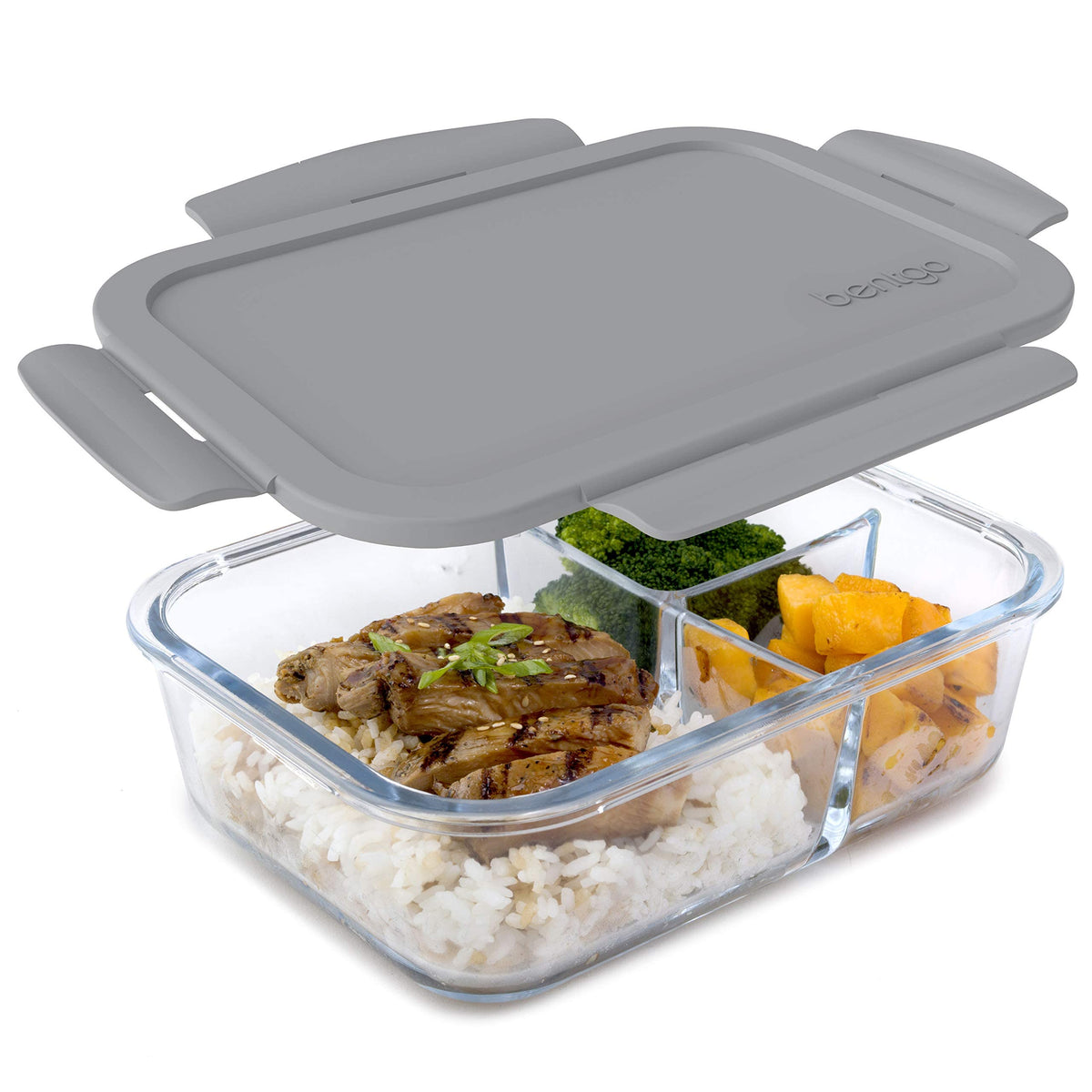Bentgo Glass Lunch Box with airtight lid showing leak-proof design for meals