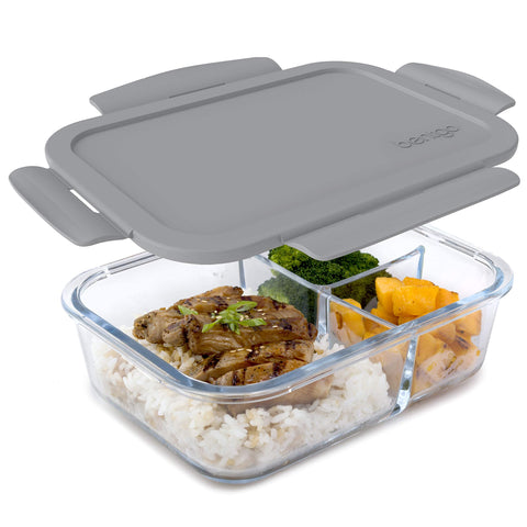 Bentgo Glass Lunch Box with airtight lid showing leak-proof design for meals