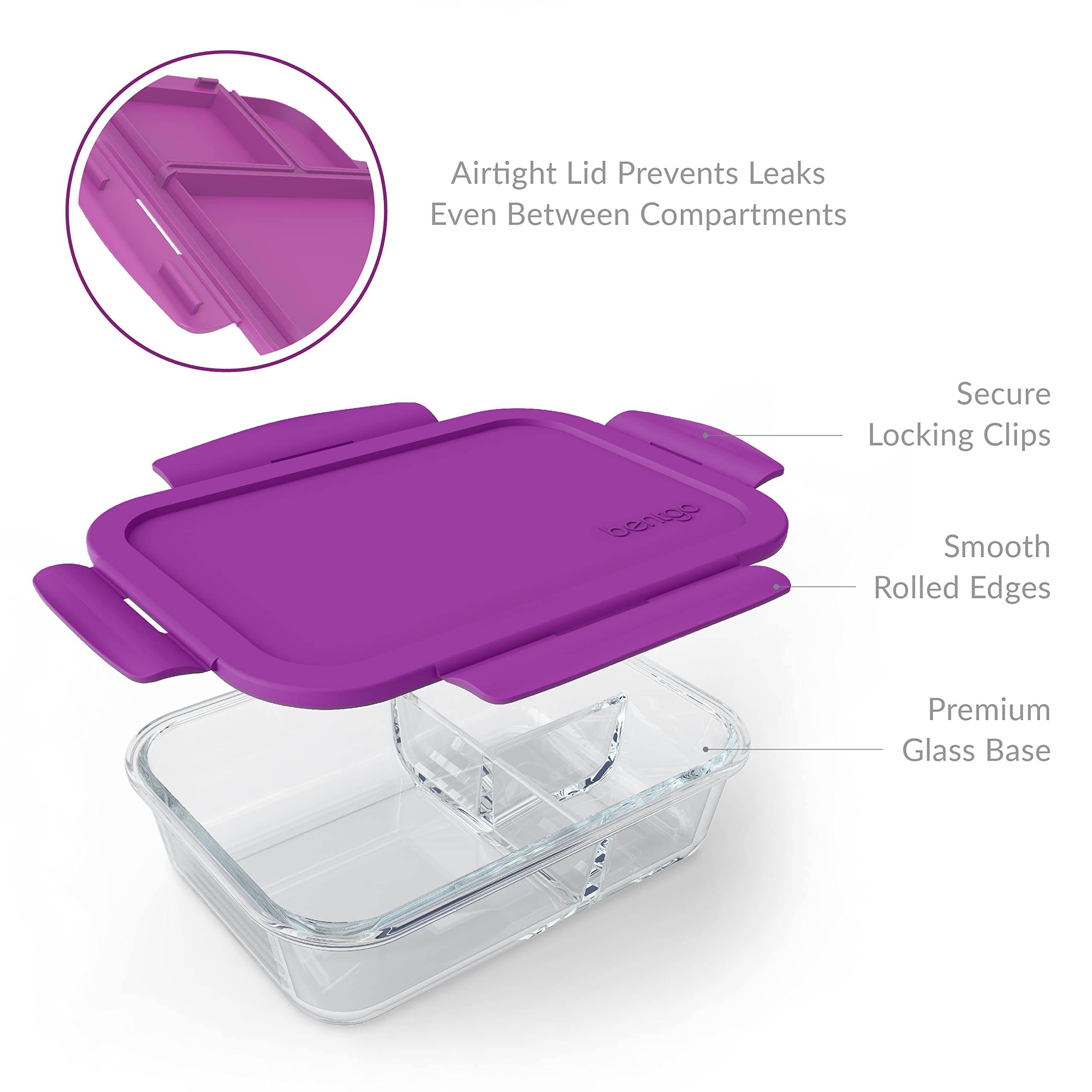 Durable borosilicate glass from Bentgo Glass suitable for dishwasher, microwave, oven, and freezer