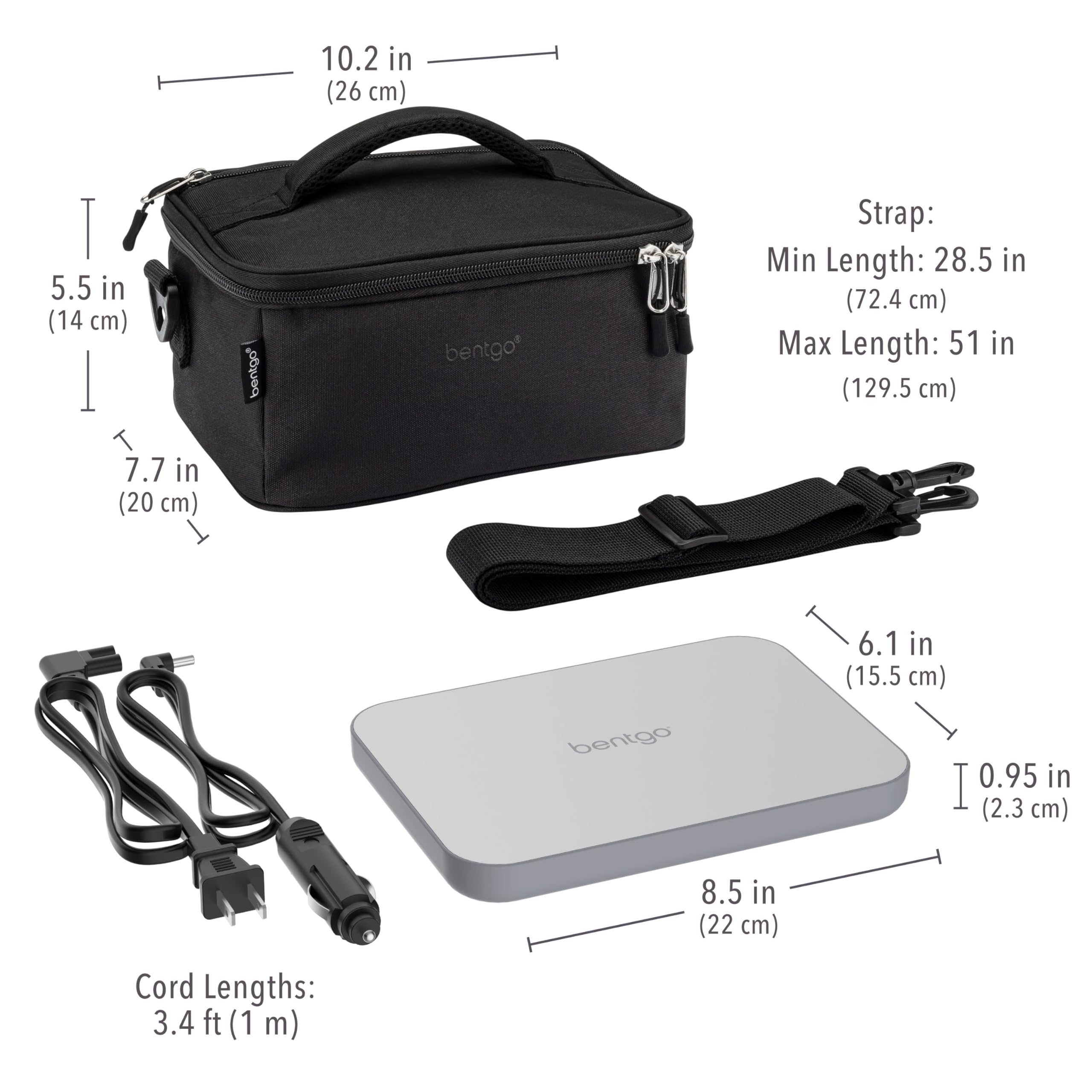 Bentgo Heat 120V wall cord ready for desk or kitchen use.
