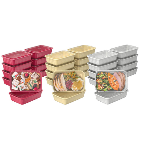 Bentgo Holiday Glitter lids on 4-cup containers add festive flair for meal prep