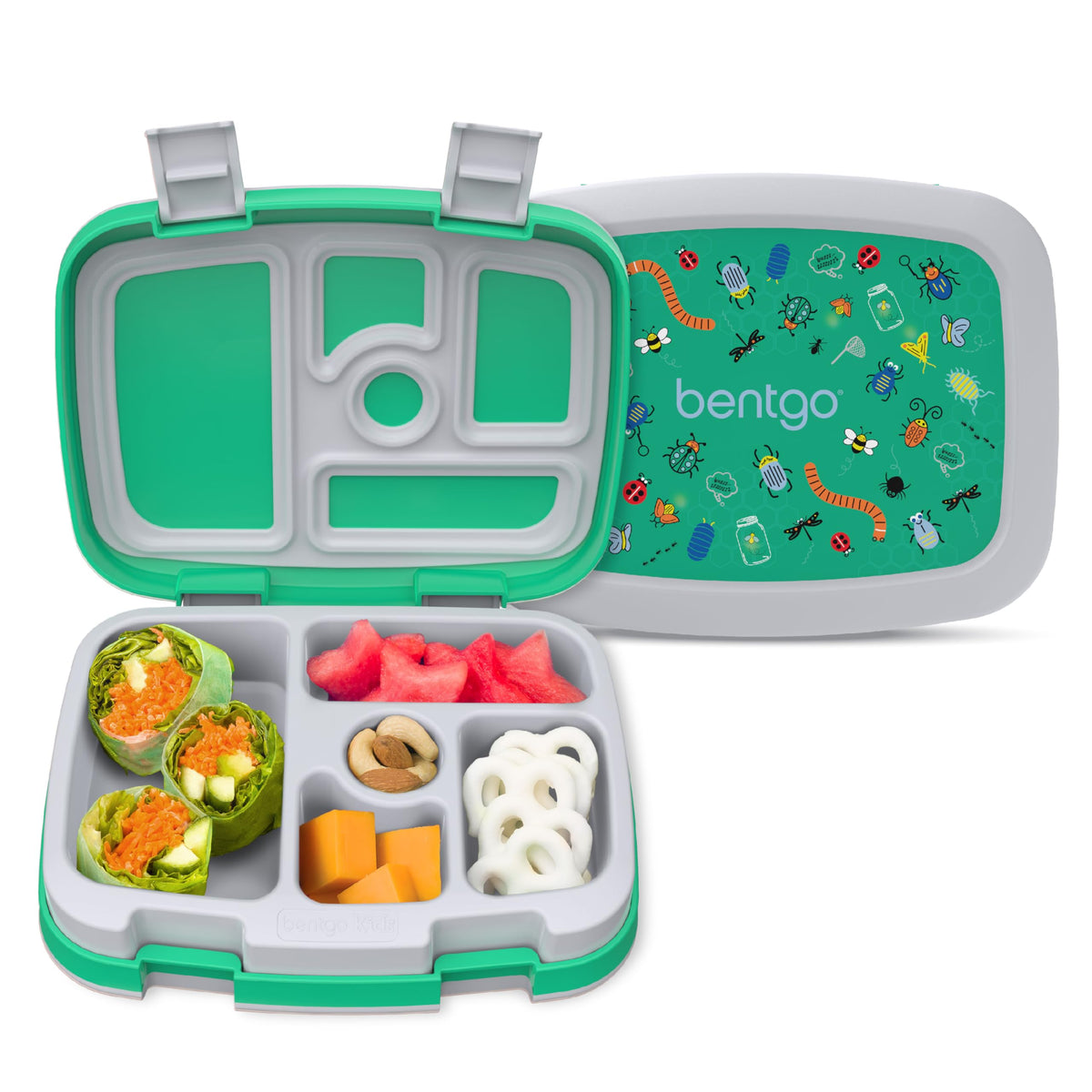 Bentgo Kids Prints leak-proof lunchbox keeps meals secure during transportation.