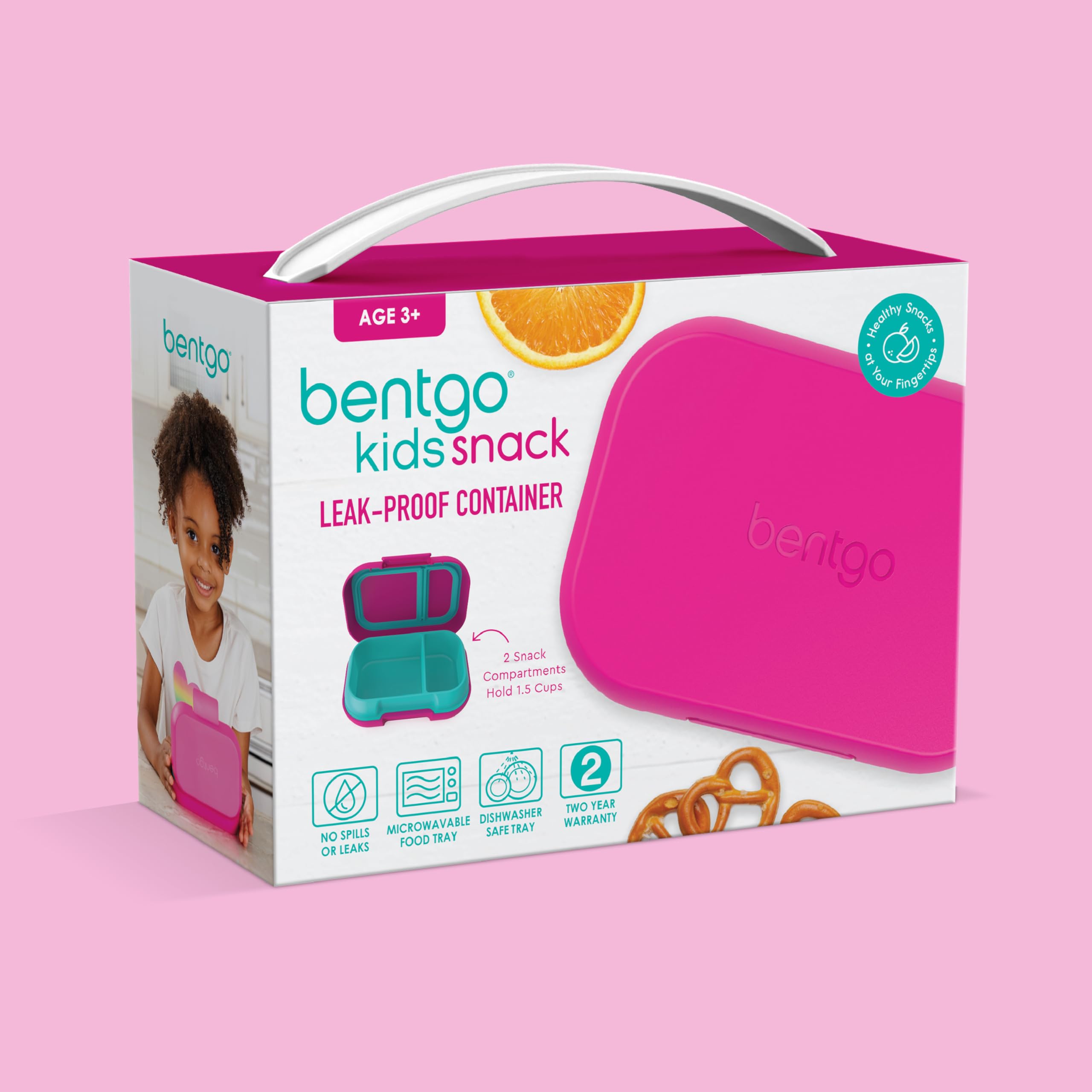 Bentgo Kids Snack 2-compartment design supports organized snacking.
