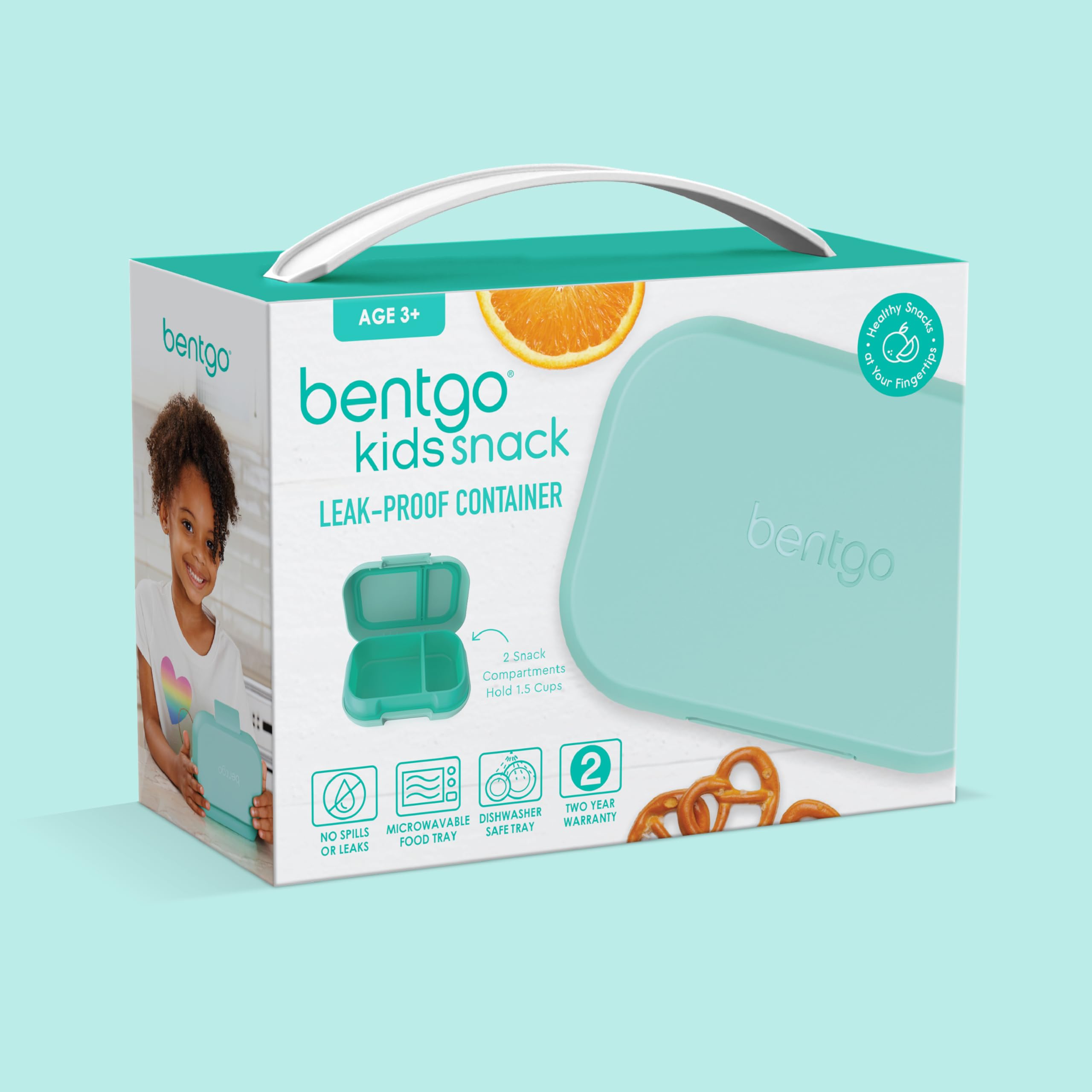 Bentgo Kids Snack backpack-ready design for tidy, portable snacking.