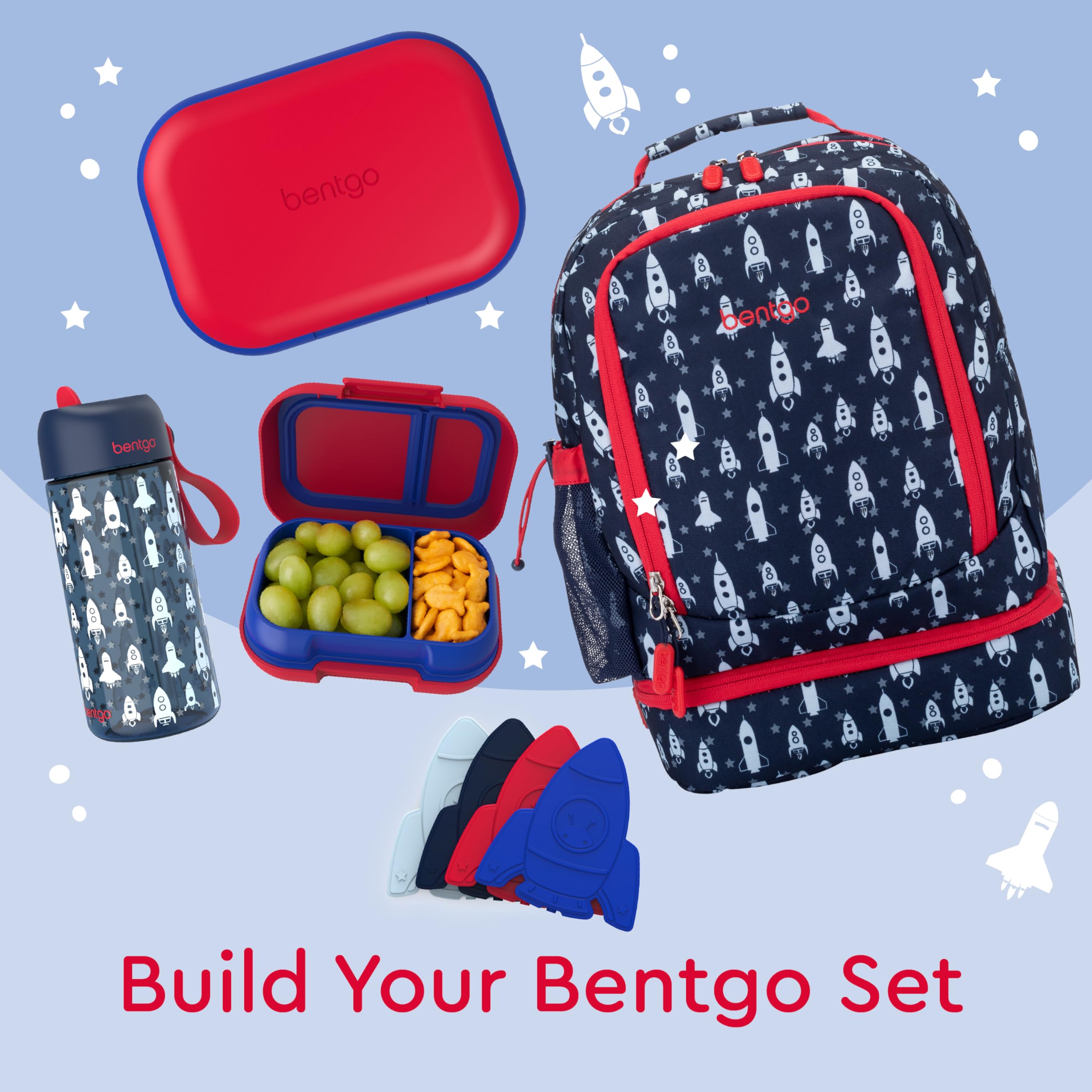 Bentgo Kids Snack compact design fits in backpacks and lunch bags.