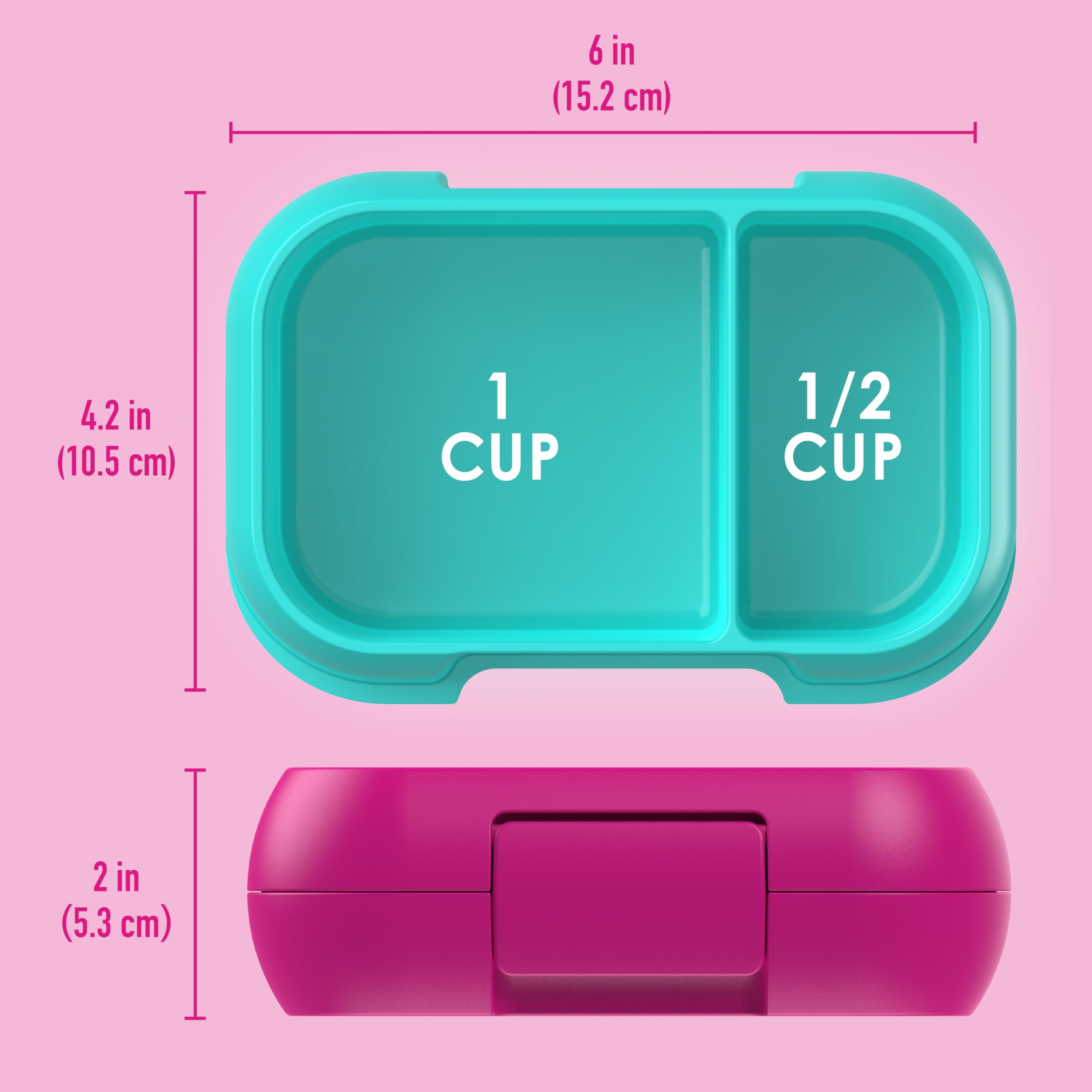Bentgo Kids Snack compact size fits backpacks and lunch bags.