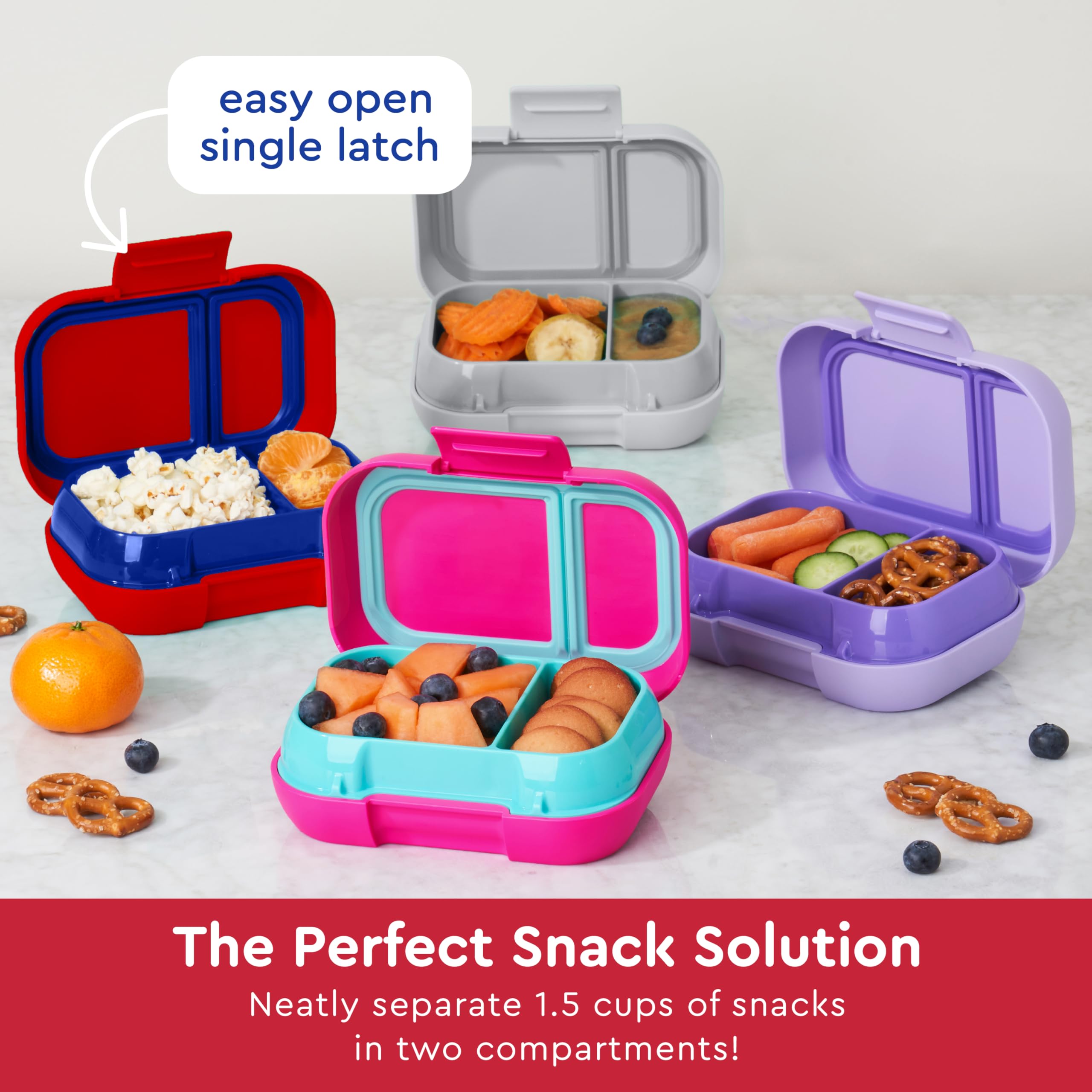 Bentgo Kids Snack dishwasher-safe design simplifies cleanup after activities.
